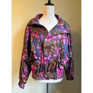 Ossi Skiwear Vintage Floral Print Jacket M.Boho whimsi fairy y2k retro colorful